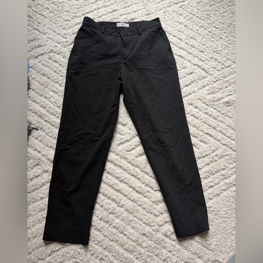 MANGO Black Straight Leg Suit Pants